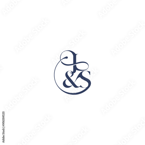 bold serif initial calligraphy wedding concept monogram letter elegant and luxury concept JS