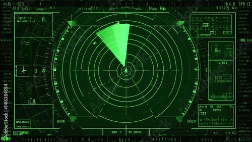 Radar screen display of aircraft detection