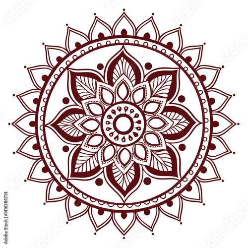 Elegant Ornate Mandala Design in Warm Autumnal Hues on Transparent Background