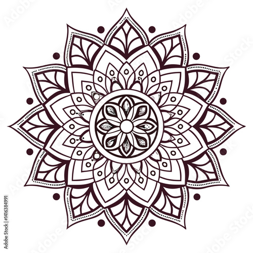 Elegant Ornate Mandala Design in Warm Autumnal Hues on Transparent Background