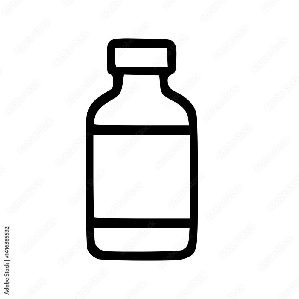 Bottle Icon Hand Drawn Outline Style Bottle Icon Hand Drawn Outline Style
