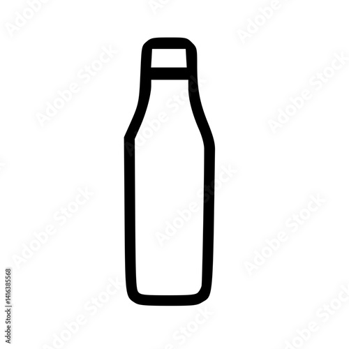 Bottle Icon Hand Drawn Outline Style