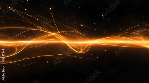 Golden Energy Stream: Abstract Digital Art