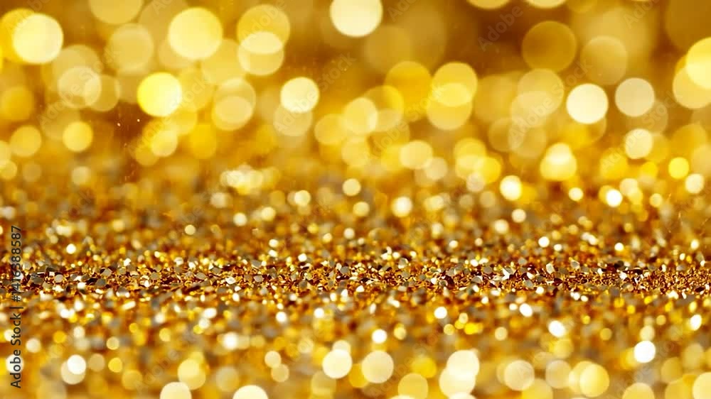 Golden glitter bokeh background Golden glitter bokeh background