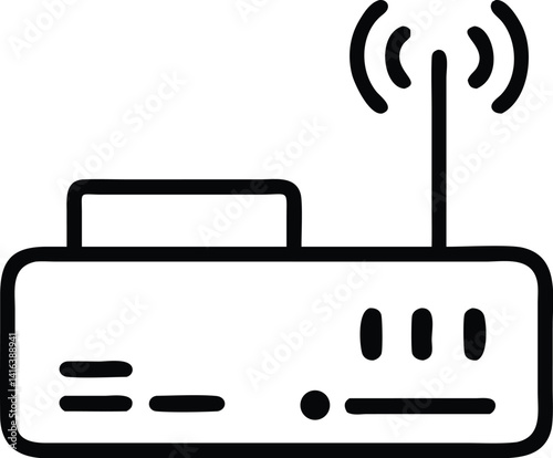 Wireless Router Icon Modern Network Technology Device Illustration