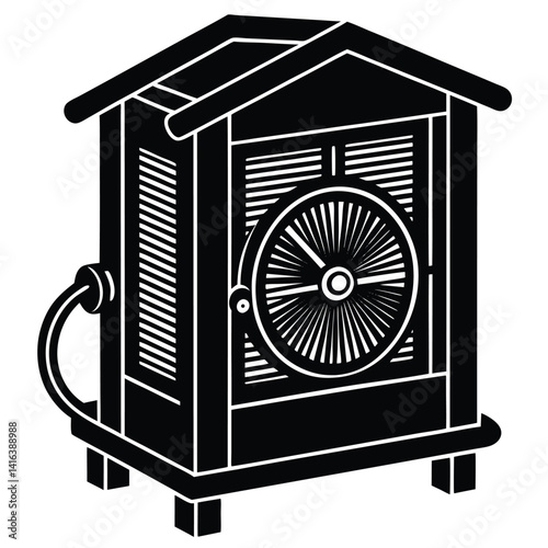 Isolated Firefighter Fire Hose Reel Cabinet on White Background
