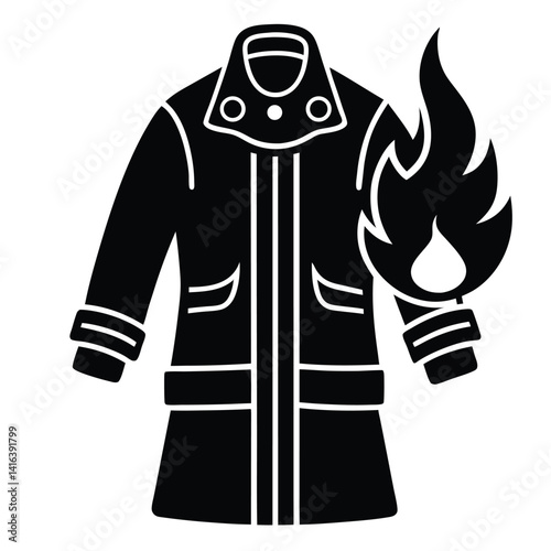 Isolated Firefighter Fire Retardant Clothing on White Background