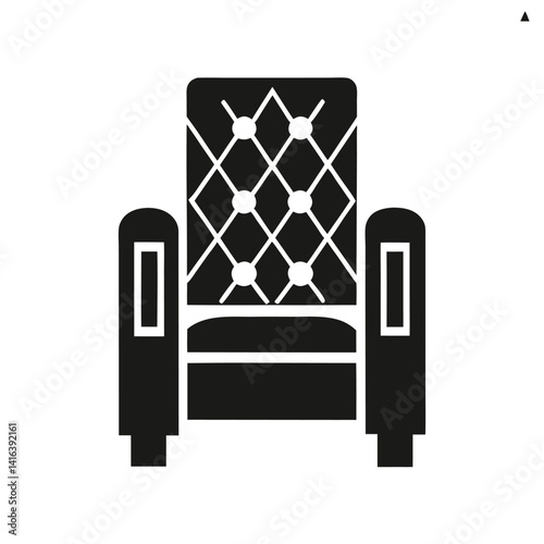 Modern Armchair – Black and White 3D Render Featuring Diamond Pattern Upholstery, Contemporary Furniture Design