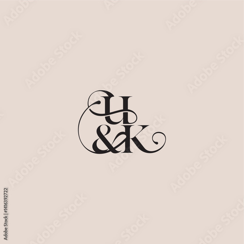 elegant and luxury concept UK wedding concept monogram letter bold serif initial calligraphy