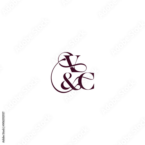 elegant and luxury concept VC wedding concept monogram letter bold serif initial calligraphy