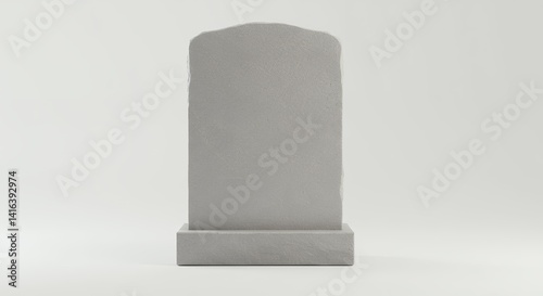 Light gray tombstone against white background