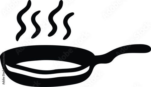 Steaming Frying Pan Kitchen Cooking Utensil Illustration
