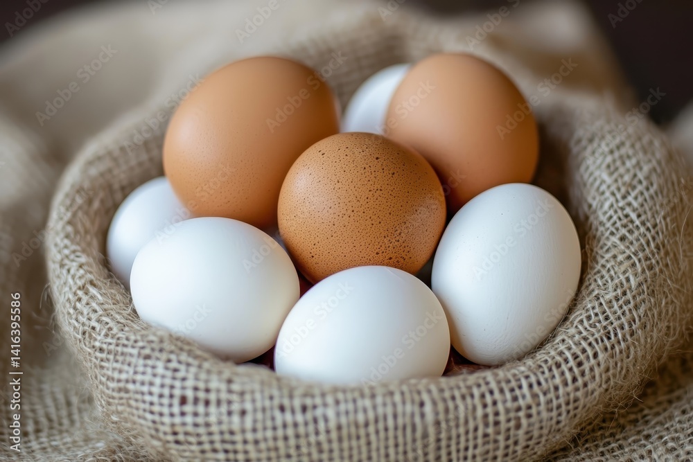 Chicken with freshly laid eggs Chicken with freshly laid eggs
