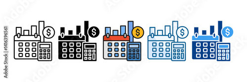 Budget-Tracker Icon Set Multiple Style Collection