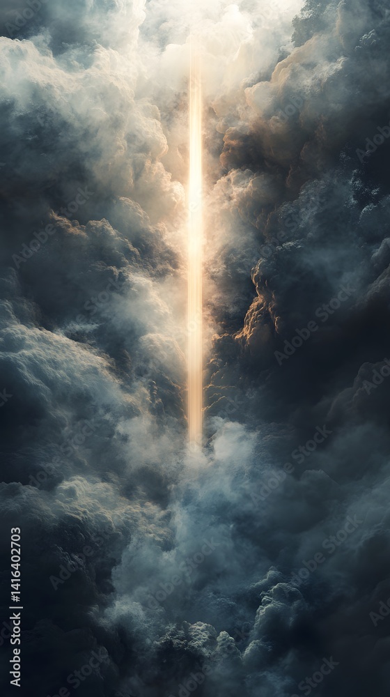 Obraz premium Light piercing storm clouds