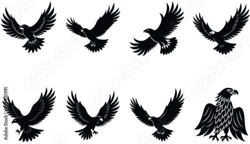 Eagle Vector Silhouetted Bundle Set Collection