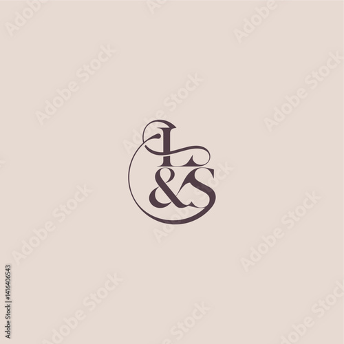 wedding concept monogram elegant and luxury concept LS bold serif initial calligraphy letter