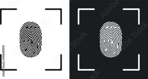 biometric icon set in thin line outline style and linear vector sign. 