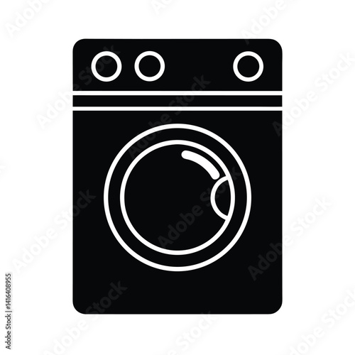 Washing Machine Stencil Icon Beautiful Elements Vector Illustration