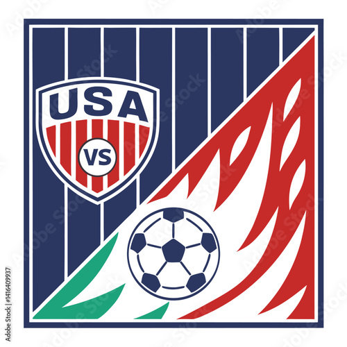 USA vs. Mexico – Iconic Soccer Rivalry Poster Vector Design

