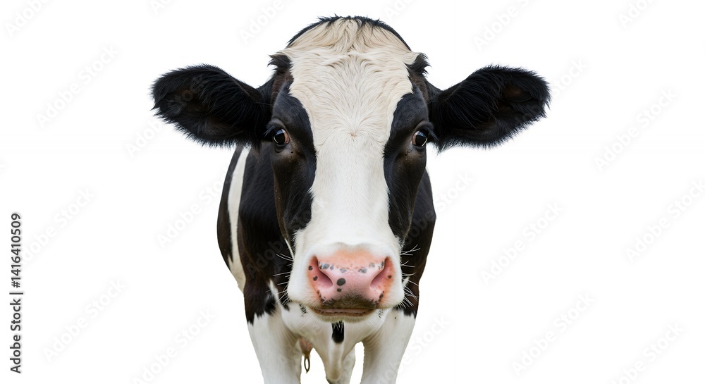 Black and white cow portrait studio shot Black and white cow portrait studio shot