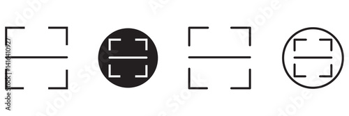 Scan and QR code icon set. Barcode scanner, phone app, payment sign, thin line web symbol on white background editable stroke vector illustration.