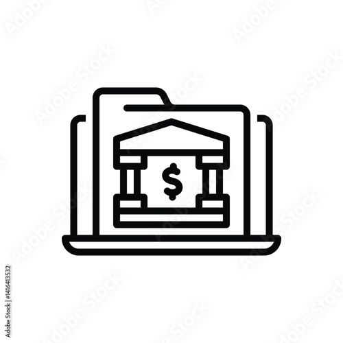 Black line icon for web banking