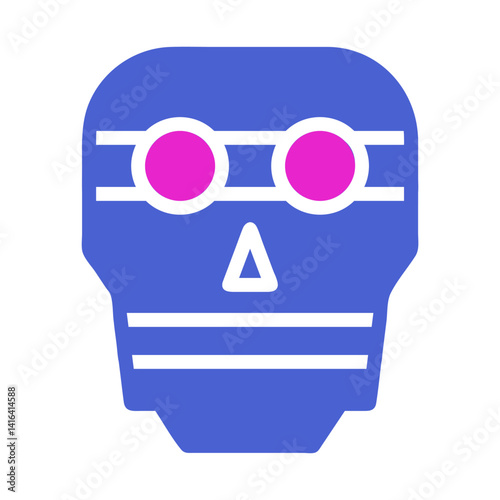 Minimalist alien robot head simple design illustration