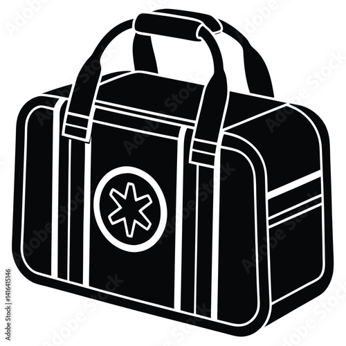 isolated firefighter rescue equipment bag on white background
