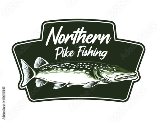 Northern Pike Fishing Vector Design