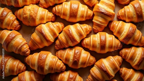 Freshly Baked Golden Croissants with Flaky Texture