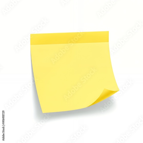 Yellow Adhesive Note Isolated on White Background