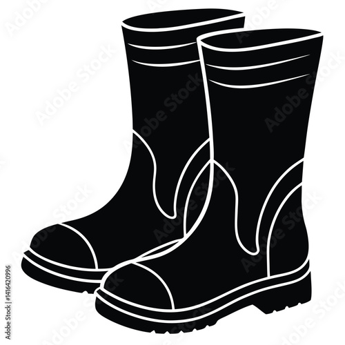 isolated fireproof boots on white background