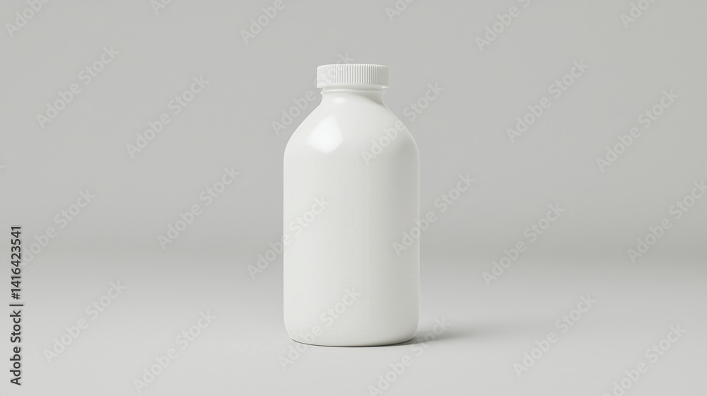 A simple, white bottle stands alone against a neutral background, emphasizing its minimalist design and potential for various uses. A simple, white bottle stands alone against a neutral background, emphasizing its minimalist design and potential for various uses.