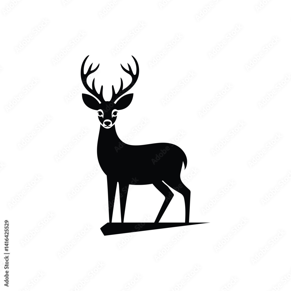 Fototapeta premium deer silhouette vector isolated on white background