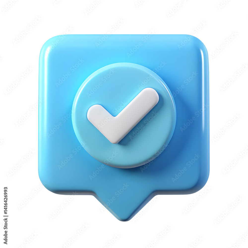Check box icon, 3D render Check box icon, 3D render