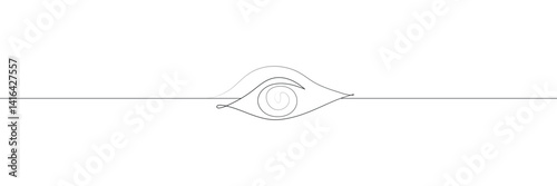 Single continuous one line art eye. design sketch outline drawing vector illustration. EPS 10 . 