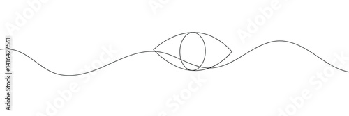 Single continuous one line art eye. design sketch outline drawing vector illustration. EPS 10 . 