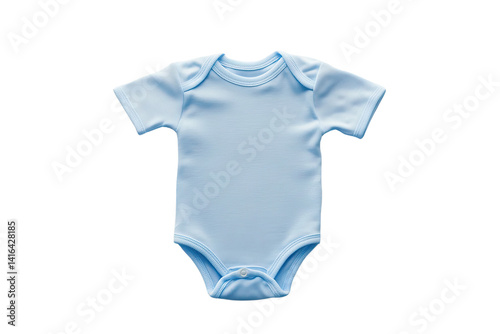 Baby blue bodysuit mock-up, front and back view on a transparent background.