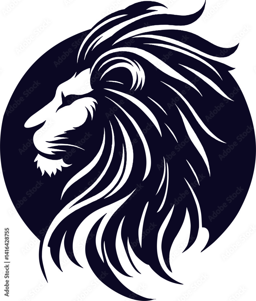 Fototapeta premium Black Silhouette of lion 2, V...