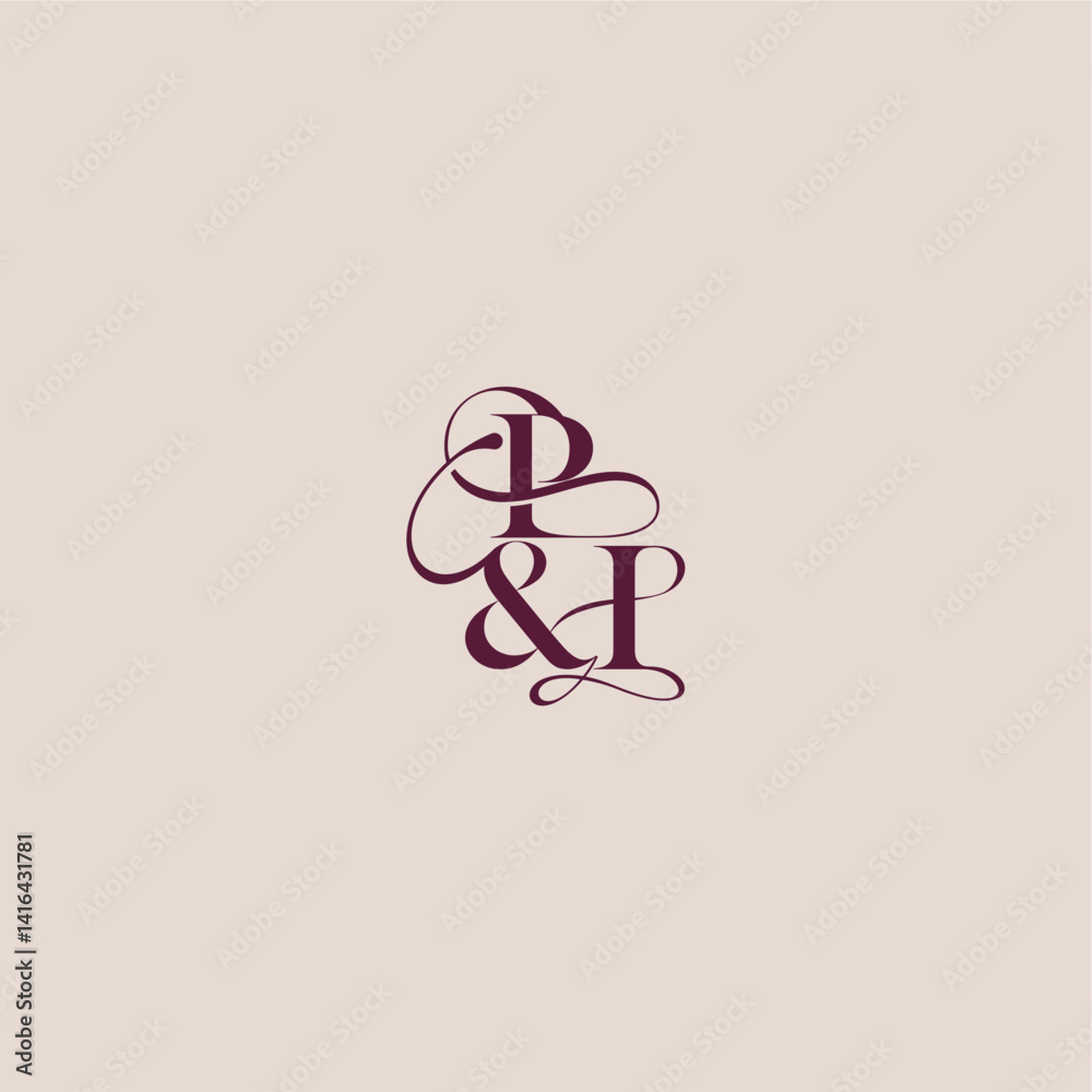 wedding concept monogram elegant and luxury concept PI bold serif initial calligraphy letter wedding concept monogram elegant and luxury concept PI bold serif initial calligraphy letter