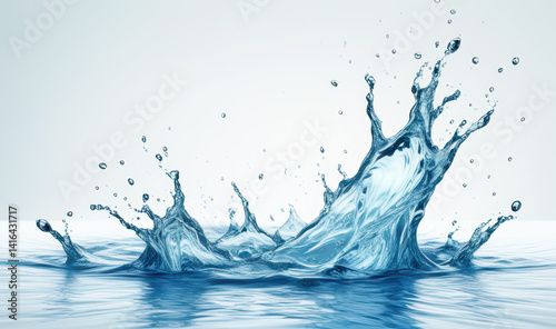 Official Graphic Resource with Water Elements on White Background