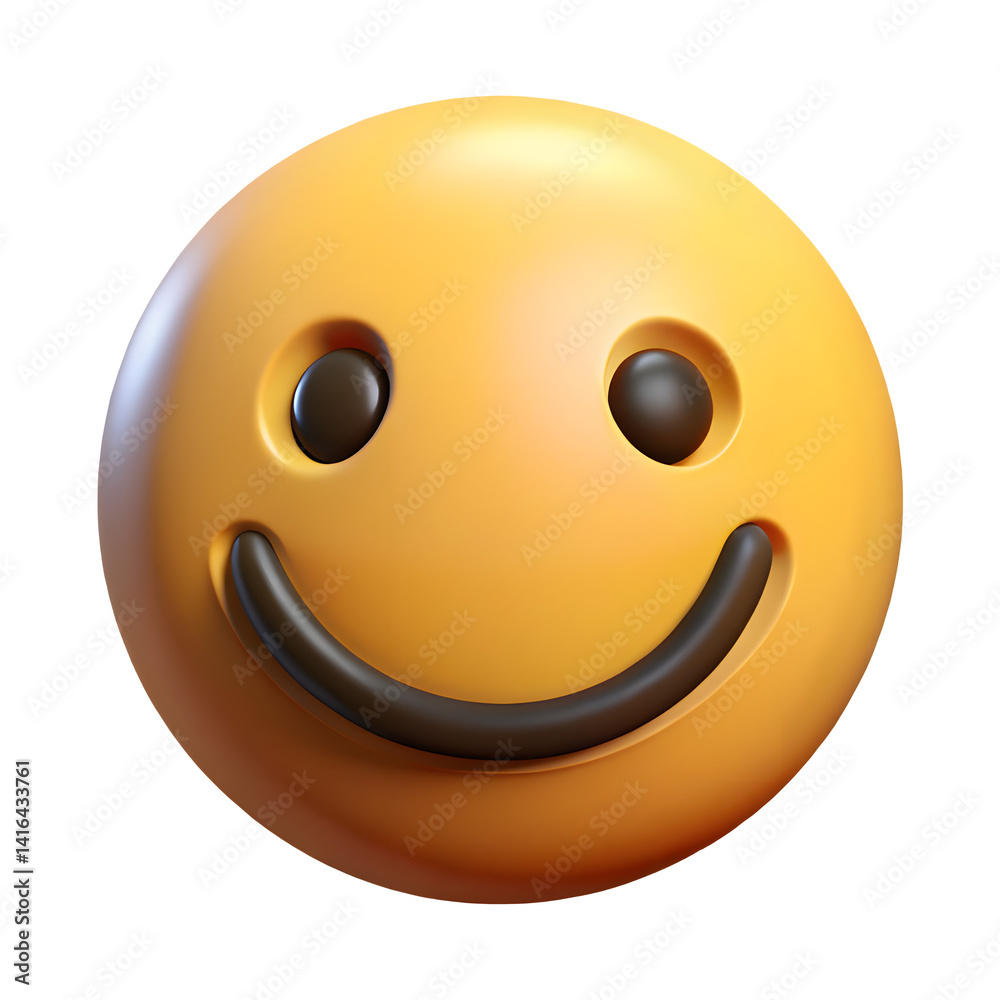 Fototapeta premium 3D Yellow Smiley Face Icon 