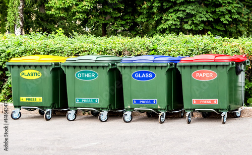 Plastic garbage containers for separate collection of waste