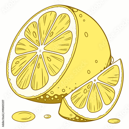 lemon slice vector illustration