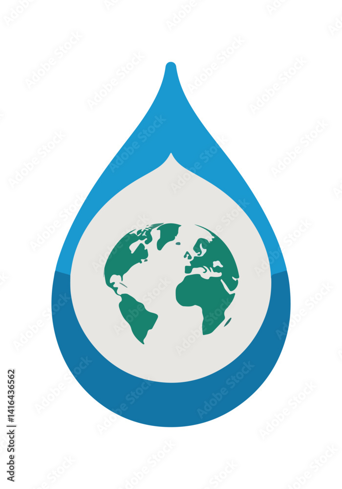 Obraz premium Ocean Conservation Awareness – Flat Vector Design for World Oceans Day Featuring Sea Life, Protect Ocean, No Plastic