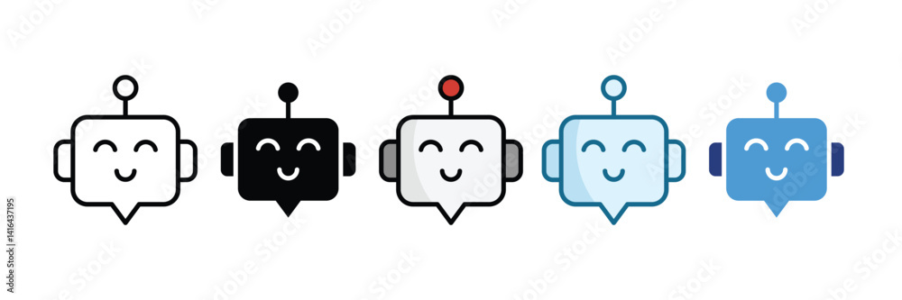 Robot Icon Set Multiple Style Collection Robot Icon Set Multiple Style Collection