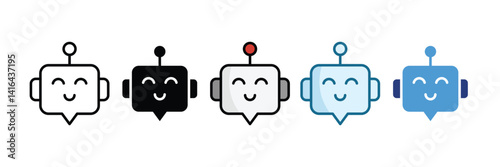 Robot Icon Set Multiple Style Collection
