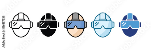 Virtual Reality Icon Set Multiple Style Collection