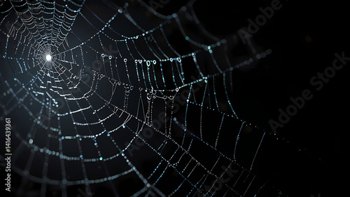 Glowing Spider Web Minimalist Wallpaper

